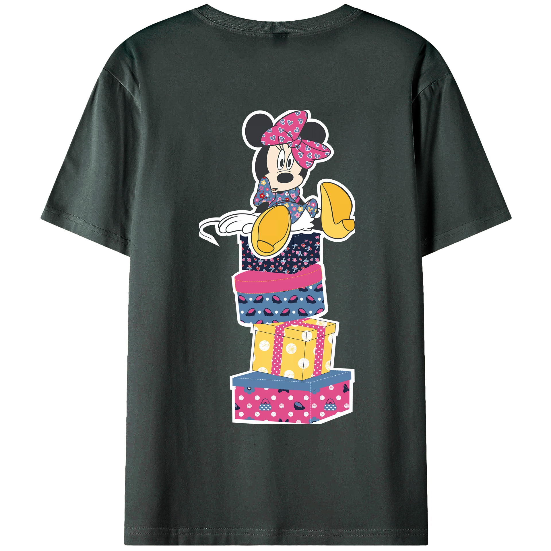 （画像用） ミッキーマウス Mickey Mouse 綿100％ メンズ半袖Tシャツ（バックプリント） 通気性